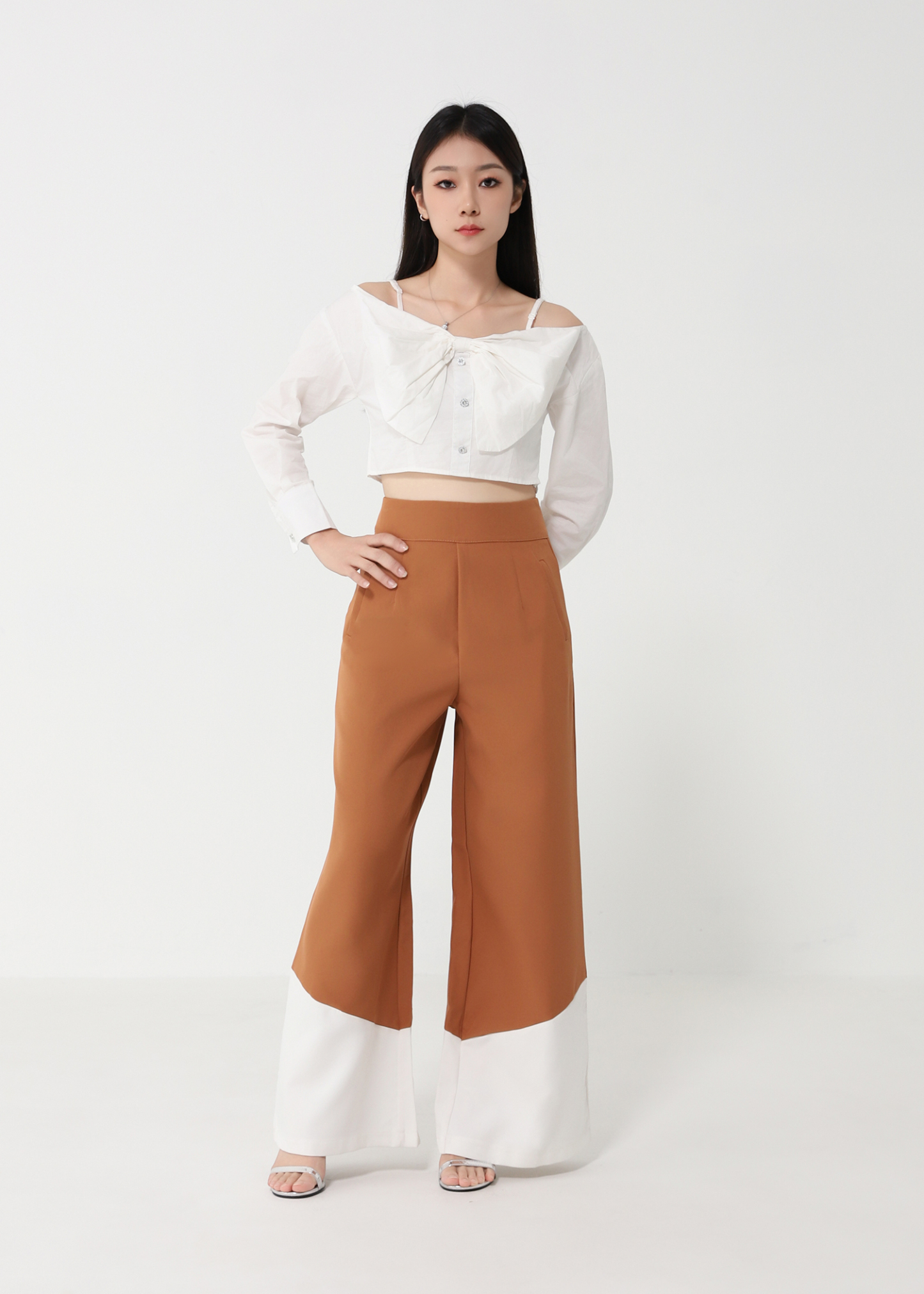 Back Zip Pleated Long Pant 28390