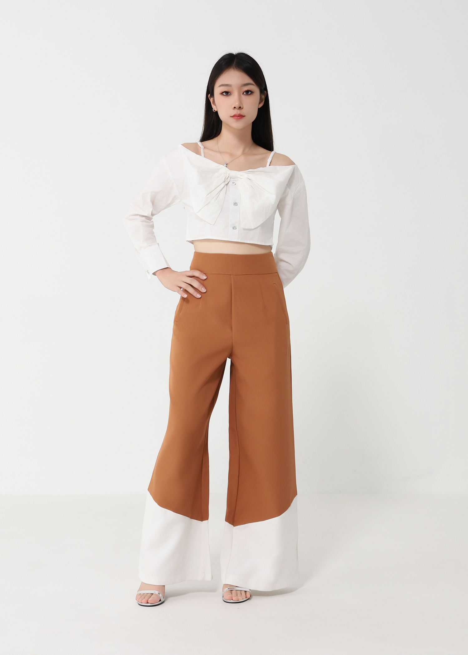 Back Zip Pleated Long Pant 28390