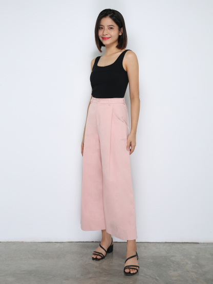 Side Pocket Wide Leg Long pants 33801