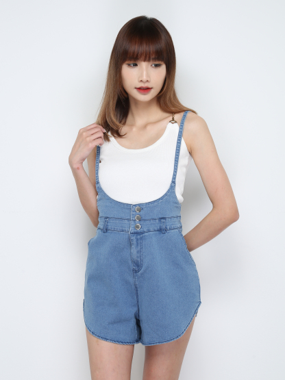 High Waist Denim With Strap Short Pants 28969
