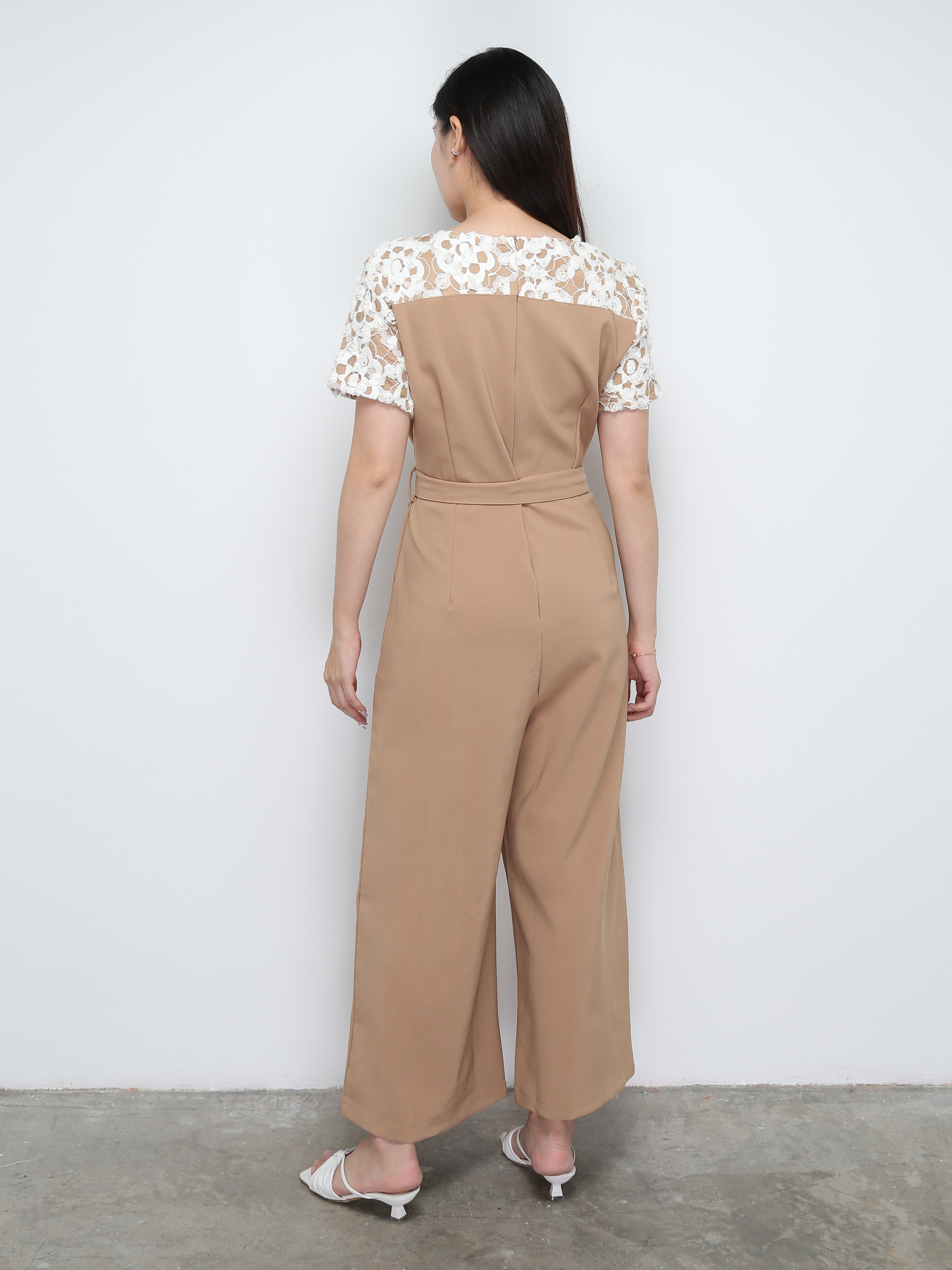 Fake Two Piece Side Pocket Floral Jumpsuit 28473