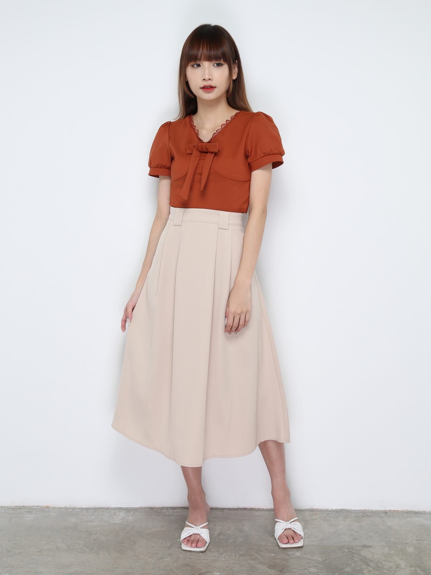 Gigh Waist A Line Side Pocket Skirt 28985