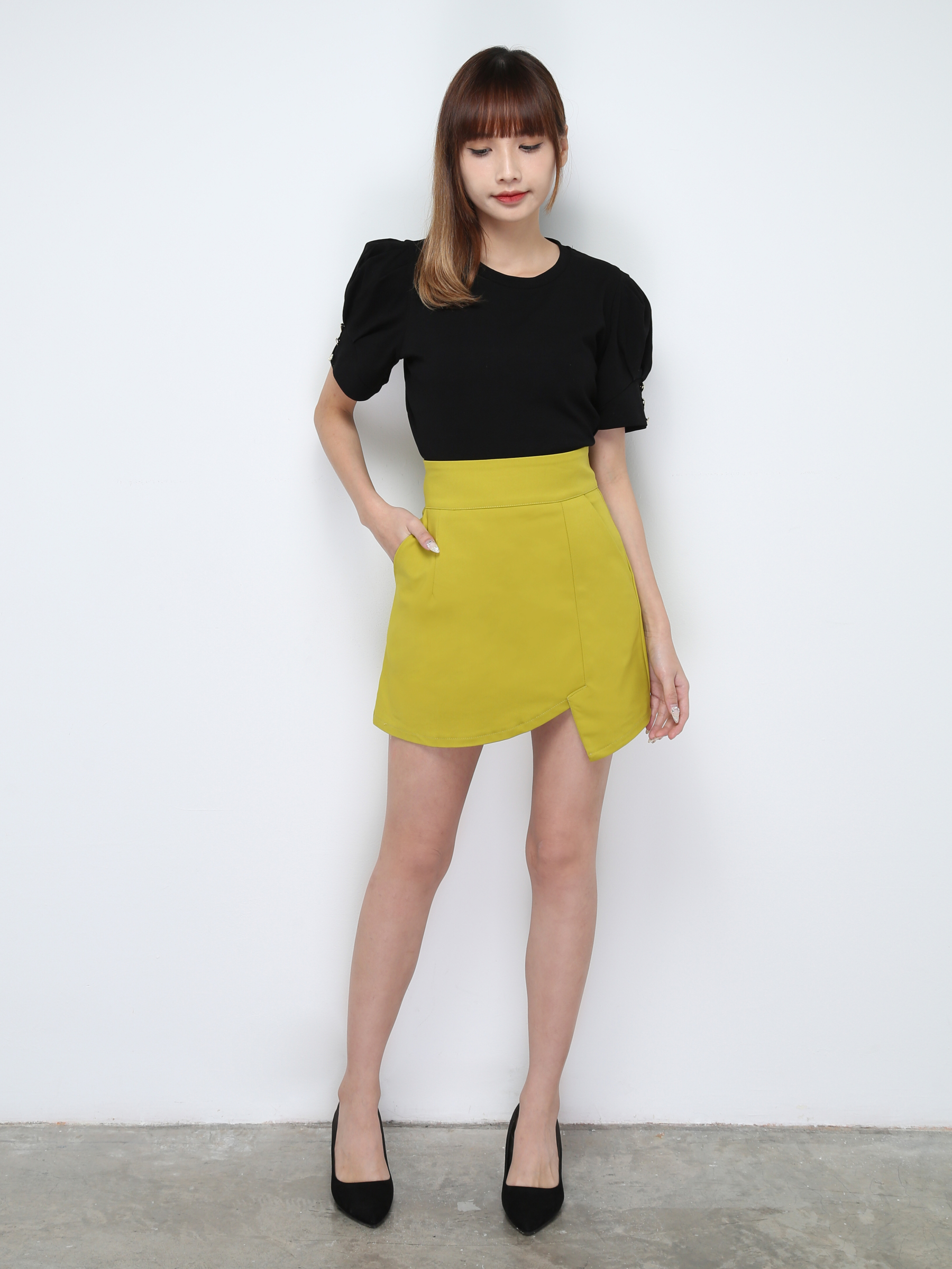 Side Decorative Love Button Plain Top 28495