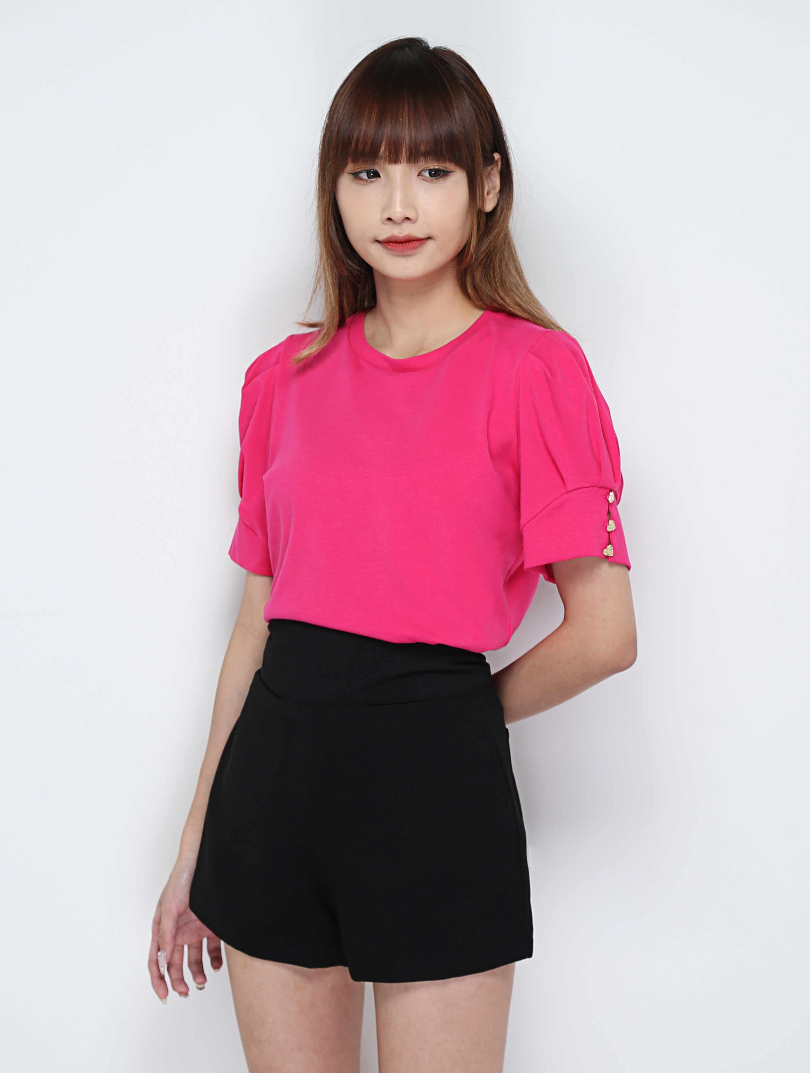 Side Decorative Love Button Plain Top 28495
