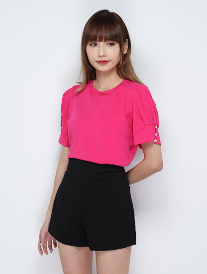 Side Decorative Love Button Plain Top 28495