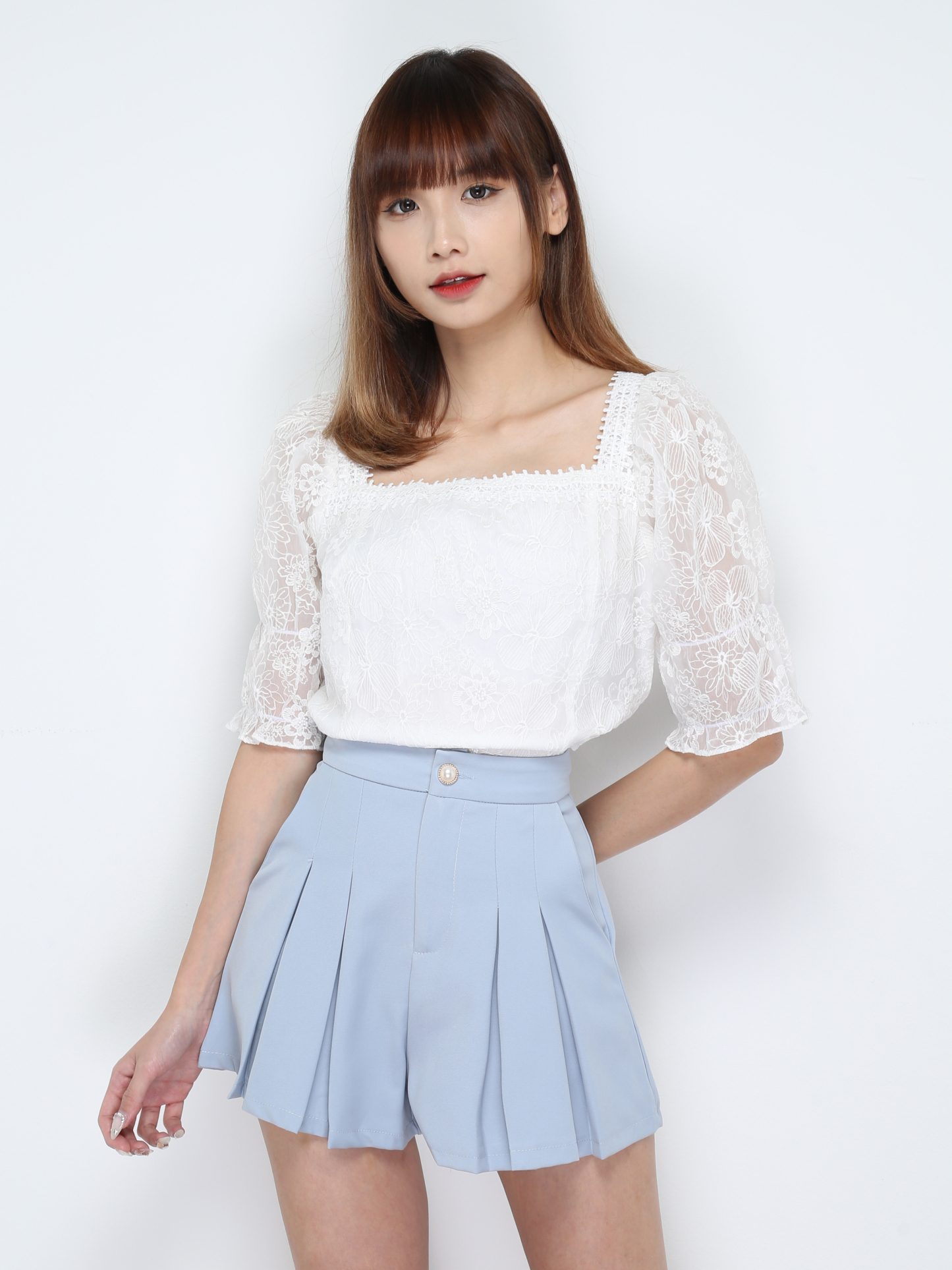 High Waist Pleated Short Pants 28997