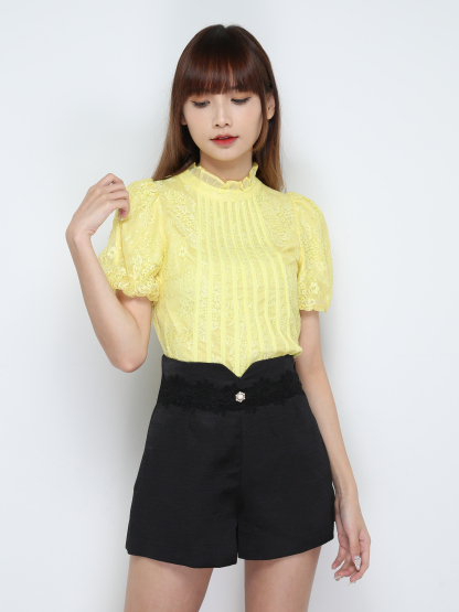 Puff Sleeve Lace Top 28500