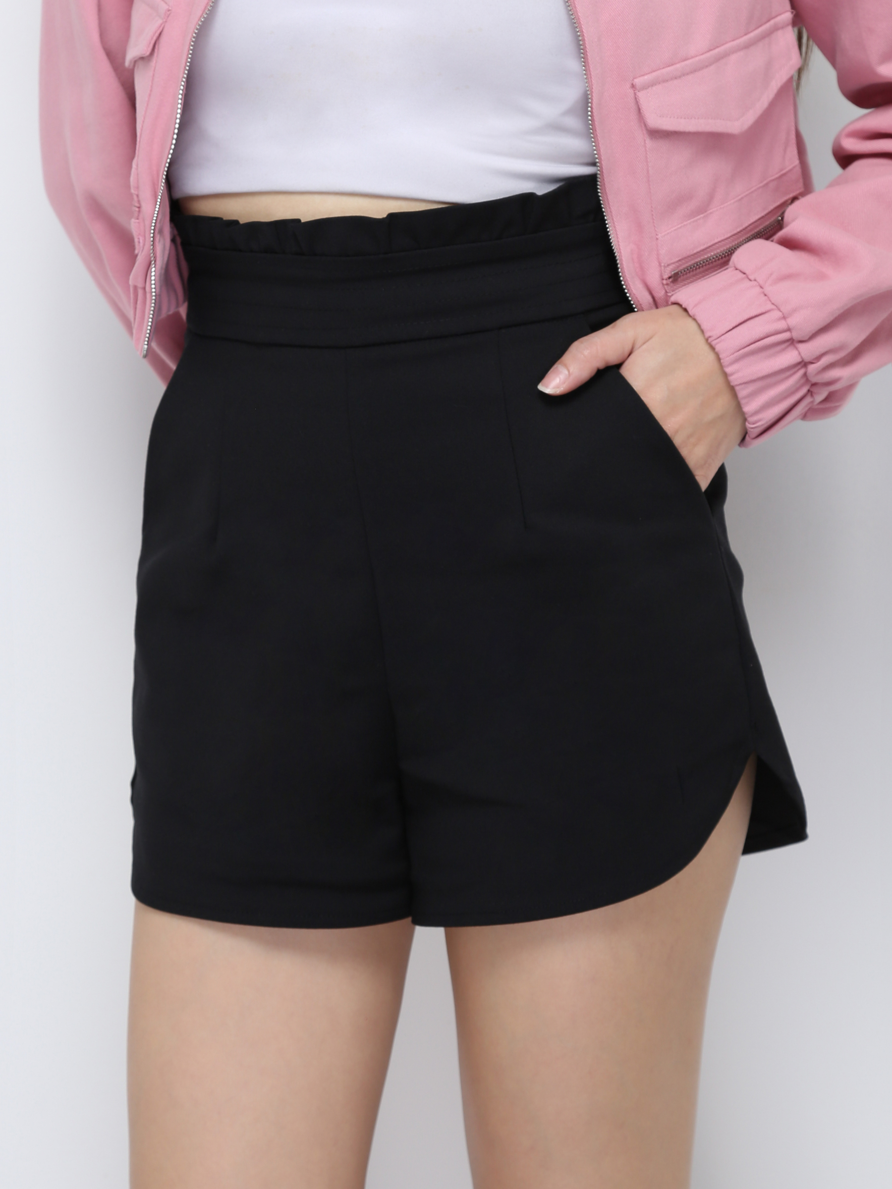 High Waist Side Pocket Short pants 28539