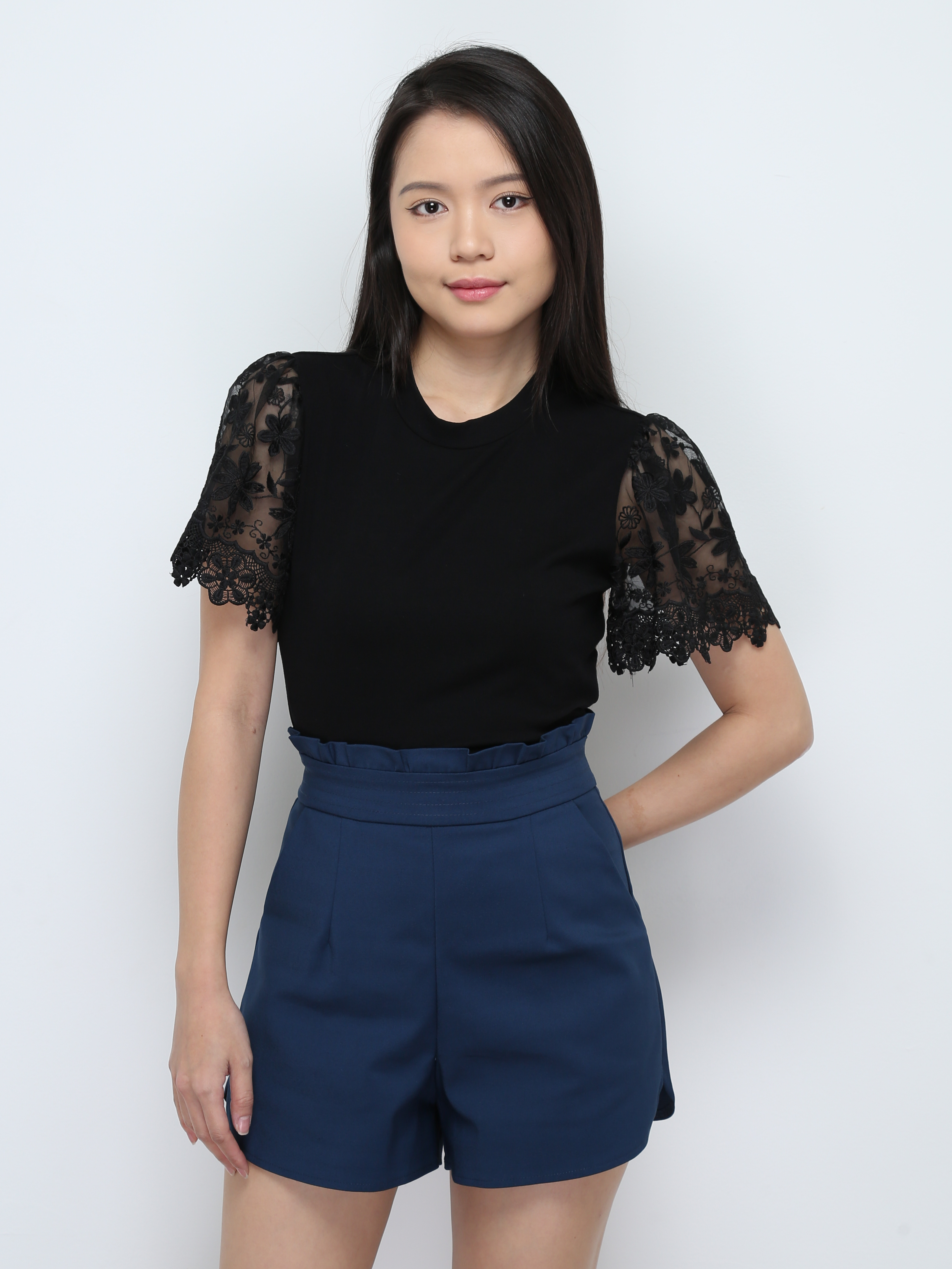 High Waist Side Pocket Short pants 28539