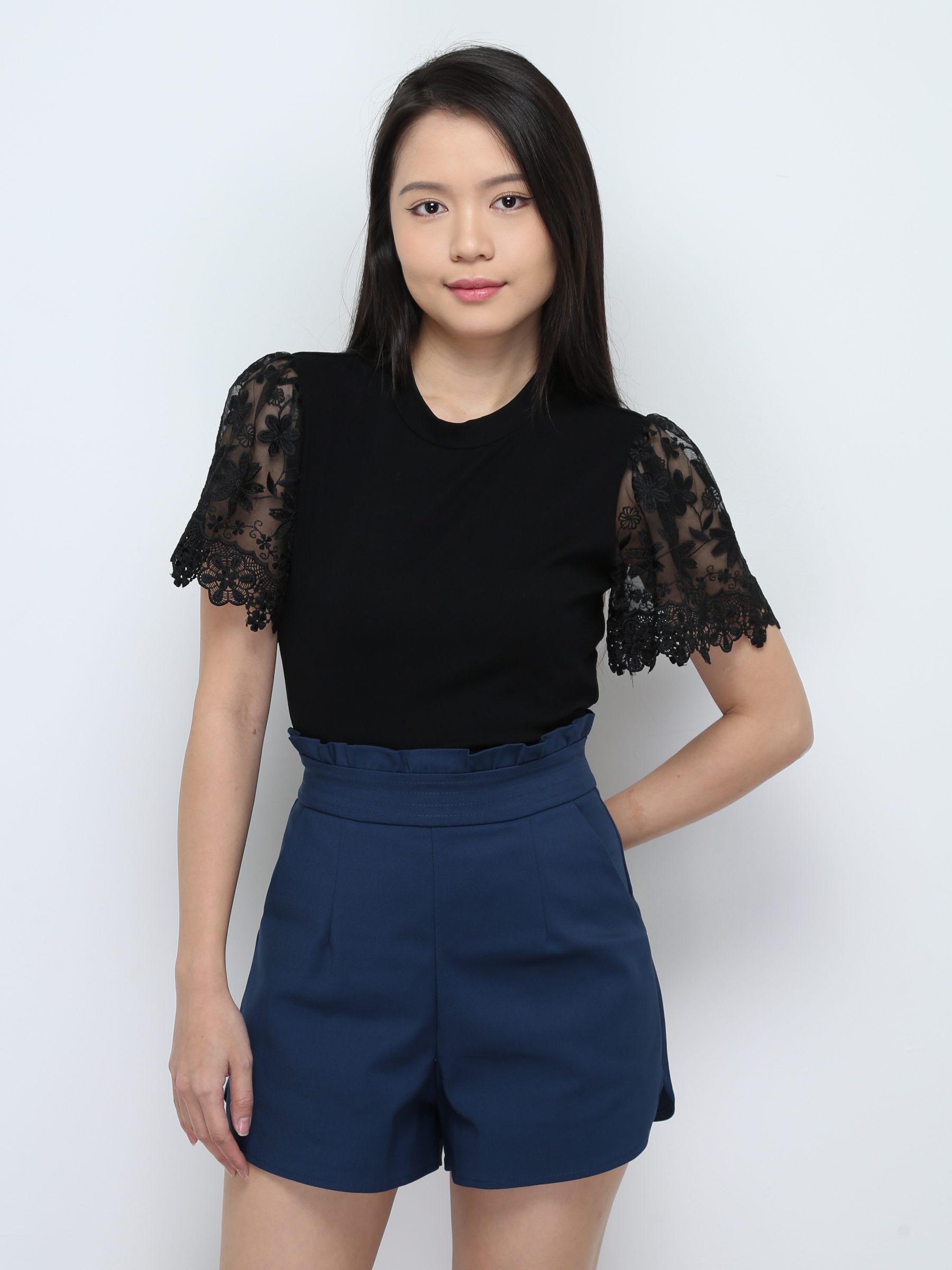 High Waist Side Pocket Short pants 28539