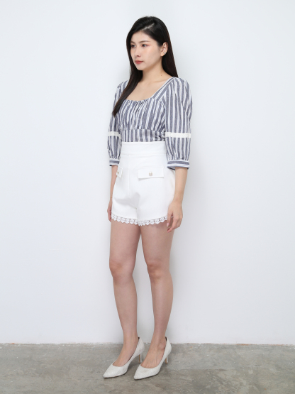 Stripe Square Neck Top 28594