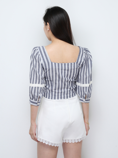 Stripe Square Neck Top 28594