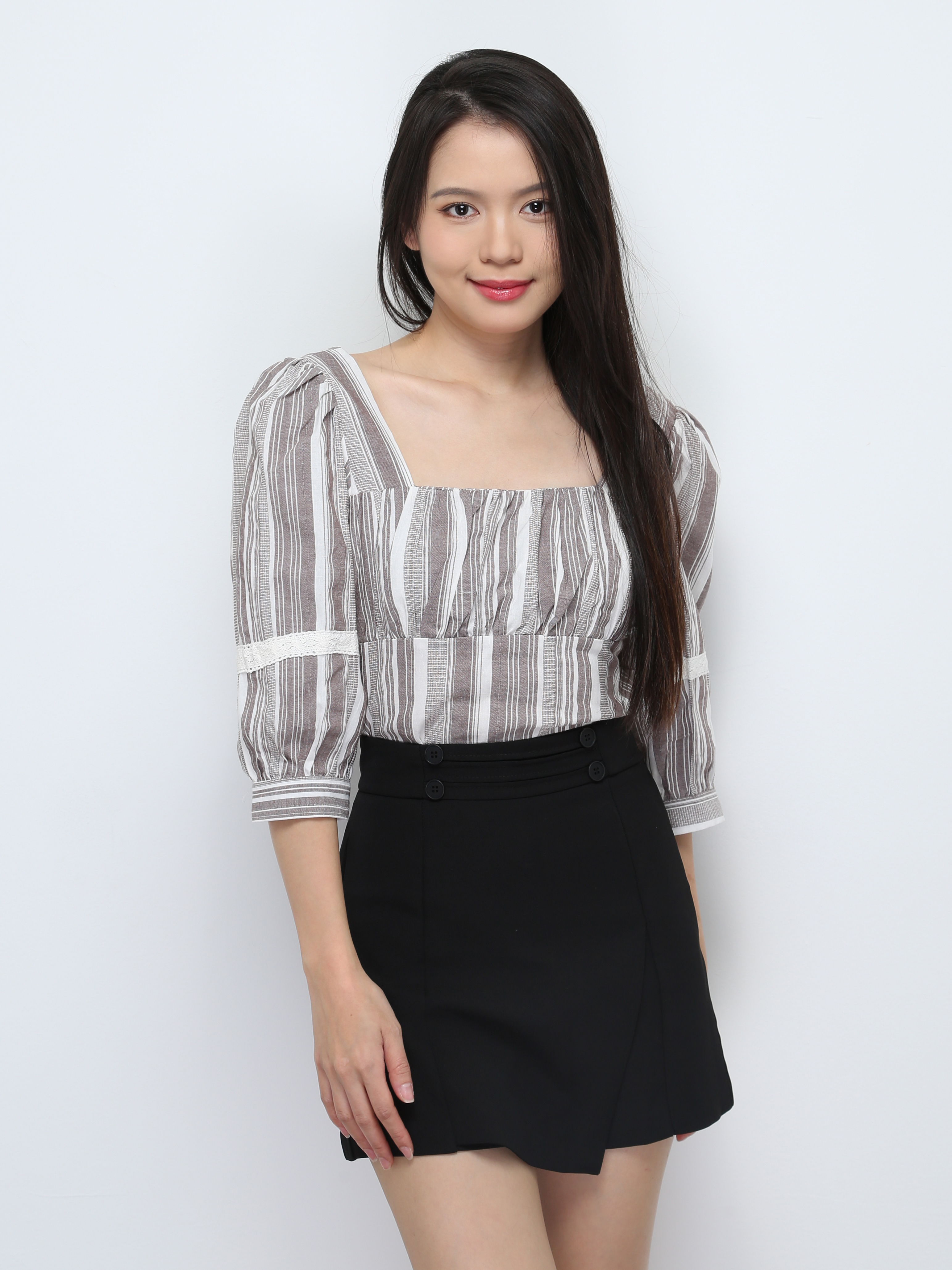 Stripe Square Neck Top 28594