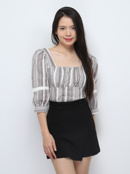Stripe Square Neck Top 28594