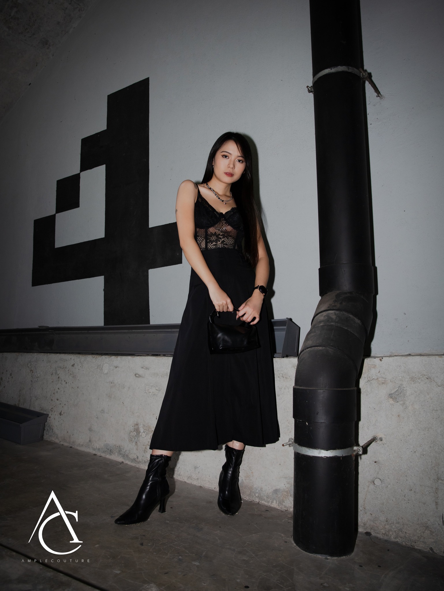 Pleated Front Decorative Pocket Long Skirt 29897