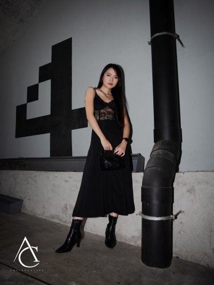 Pleated Front Decorative Pocket Long Skirt 29897