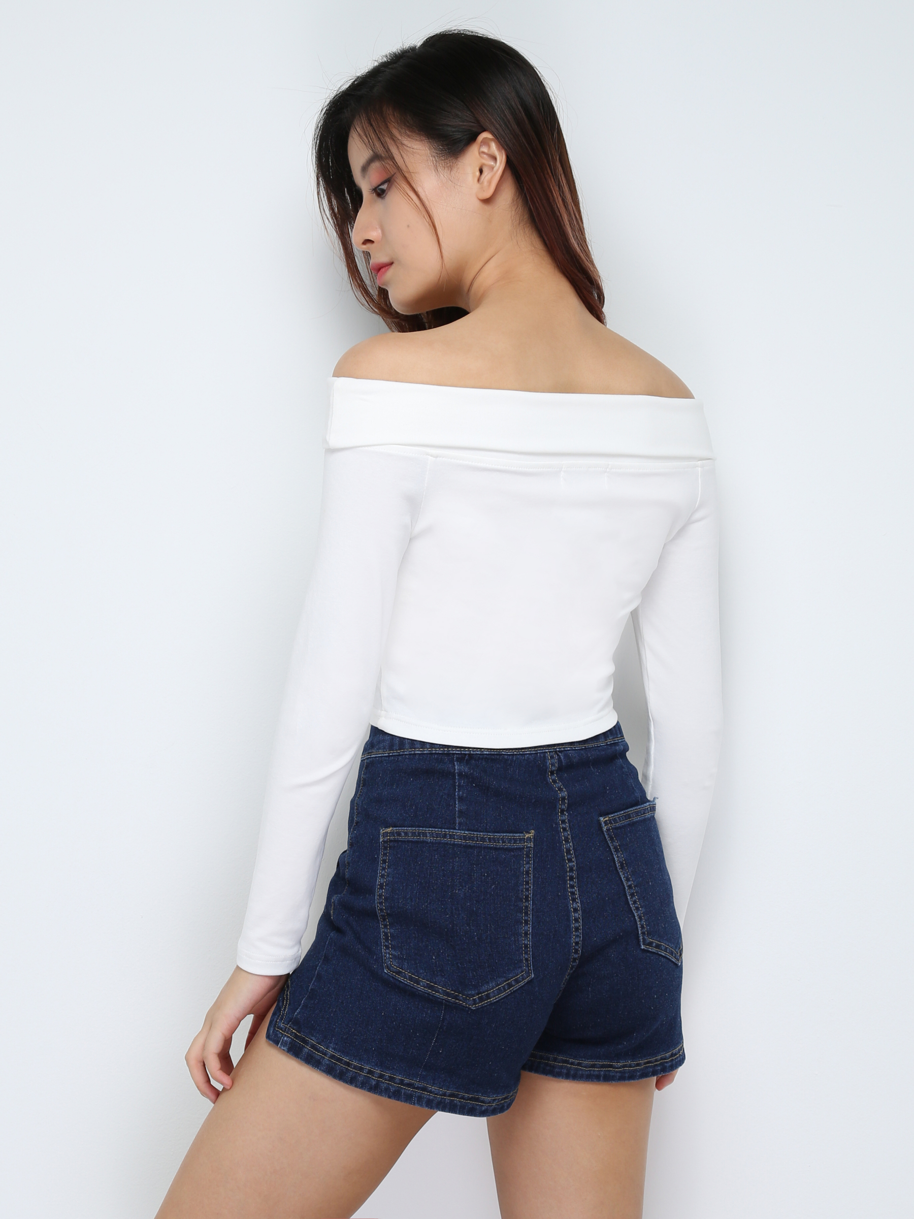 High Waist Denim Short Pants 28714