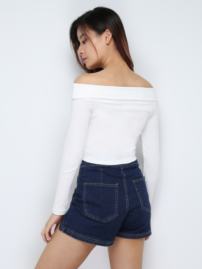High Waist Denim Short Pants 28714