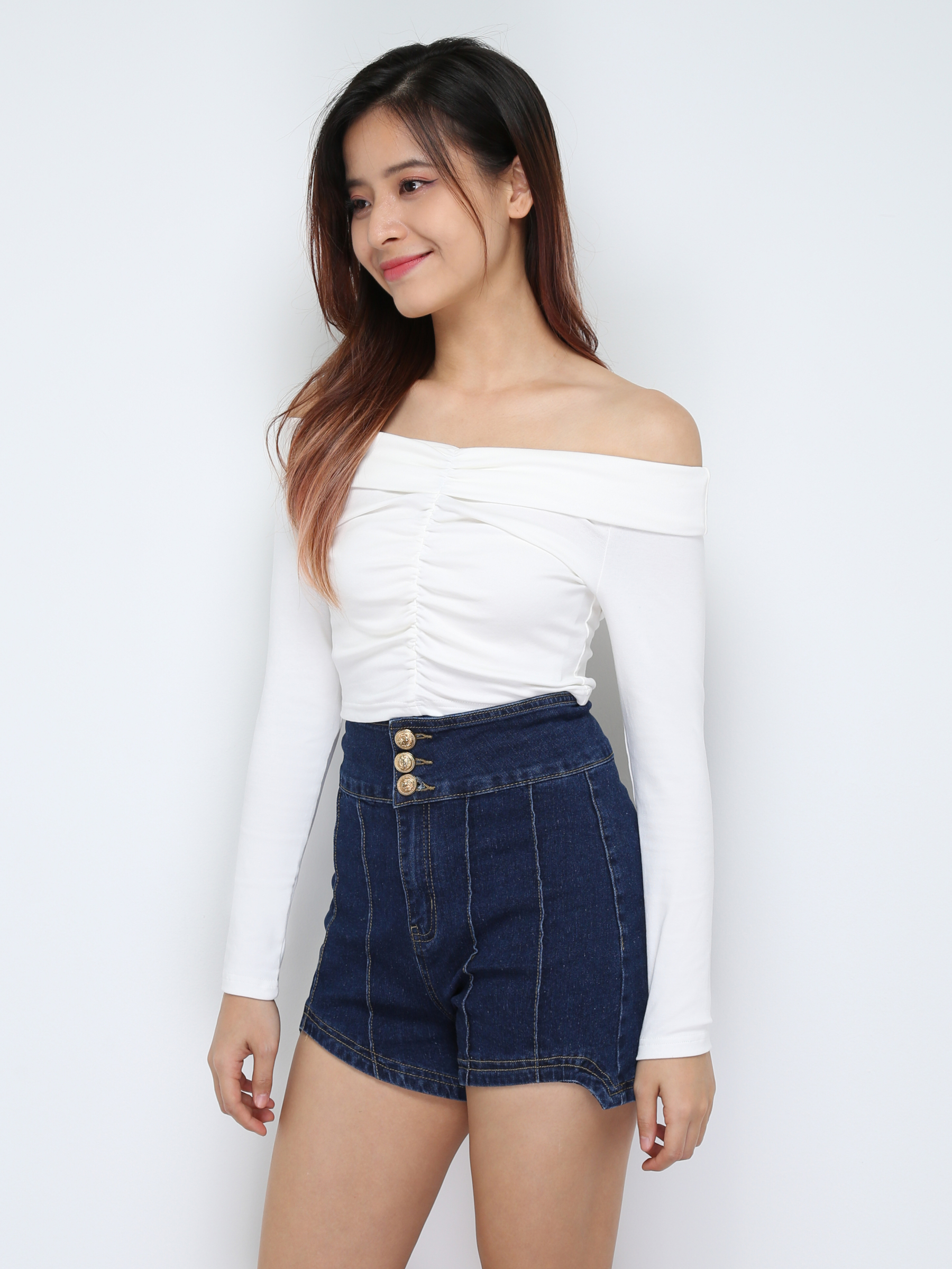 High Waist Denim Short Pants 28714