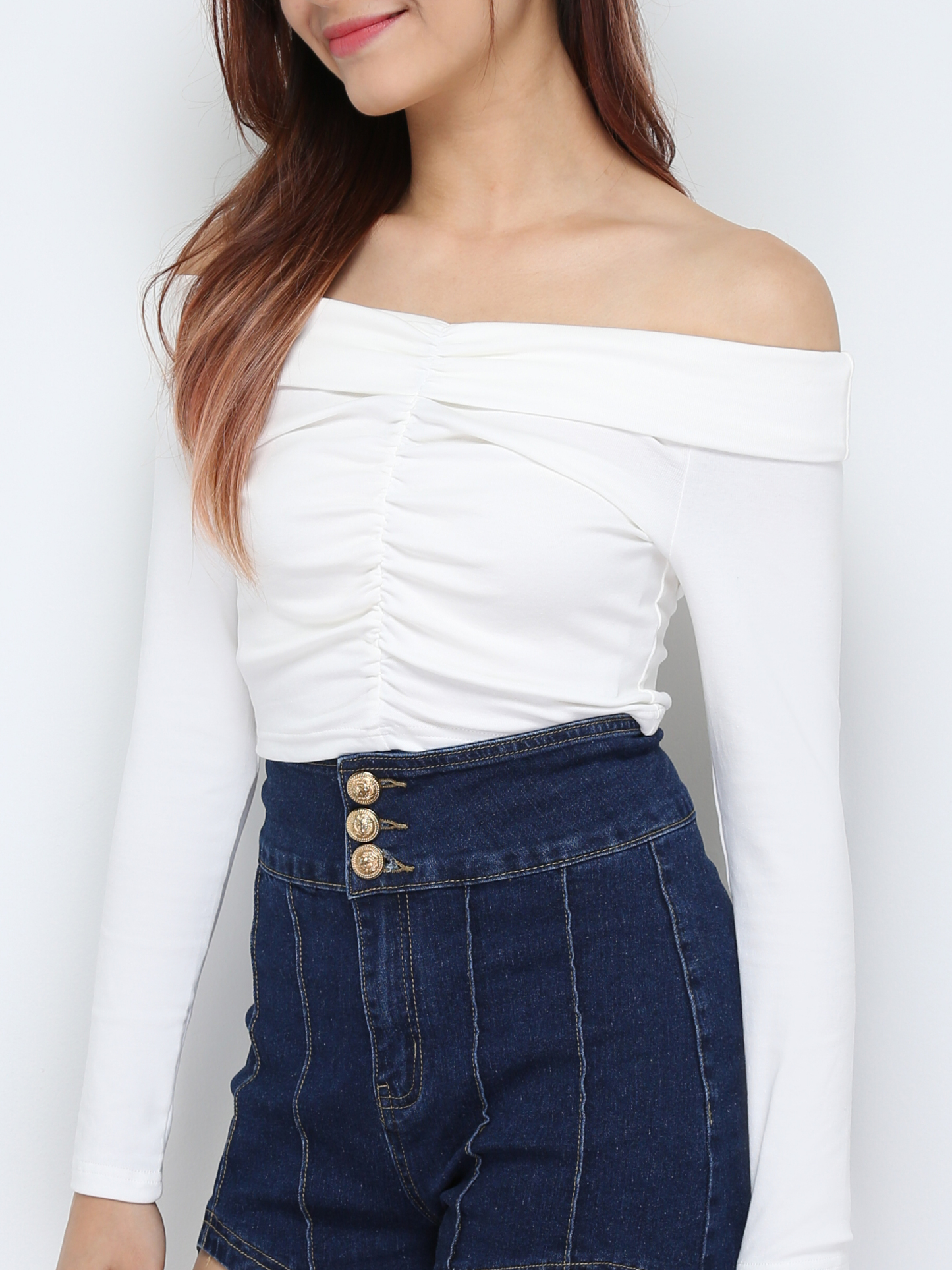 High Waist Denim Short Pants 28714