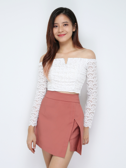 Lace Long Sleeve V Neck Top 28683