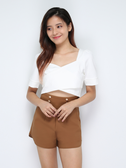 Short Sleeve Wrap Top 28712