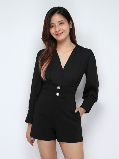 V Neck Pleated Chiffon Set 28726