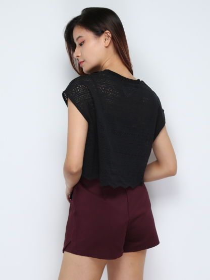 High Waist Breasted Button Skirt Pants 28740