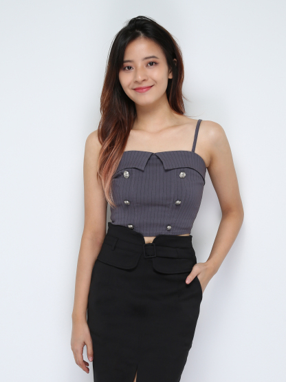 Formal High Waist Front Splt Skirt 28292