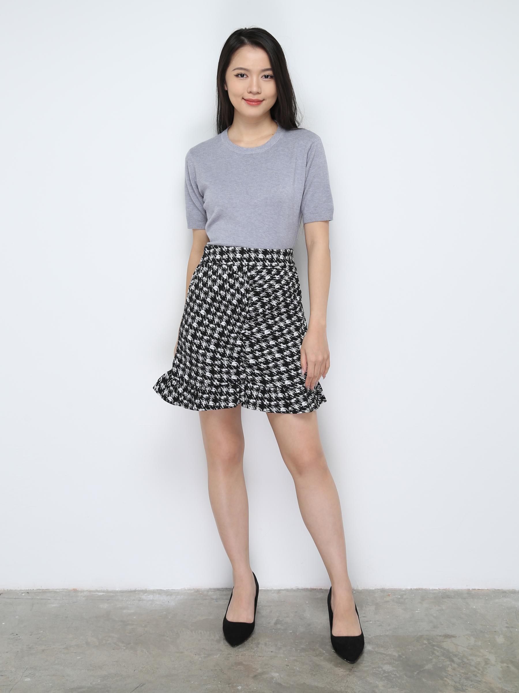 High Waist Pleated With Ruffles Skirt 28739