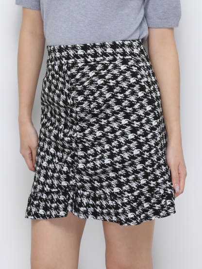 High Waist Pleated With Ruffles Skirt 28739