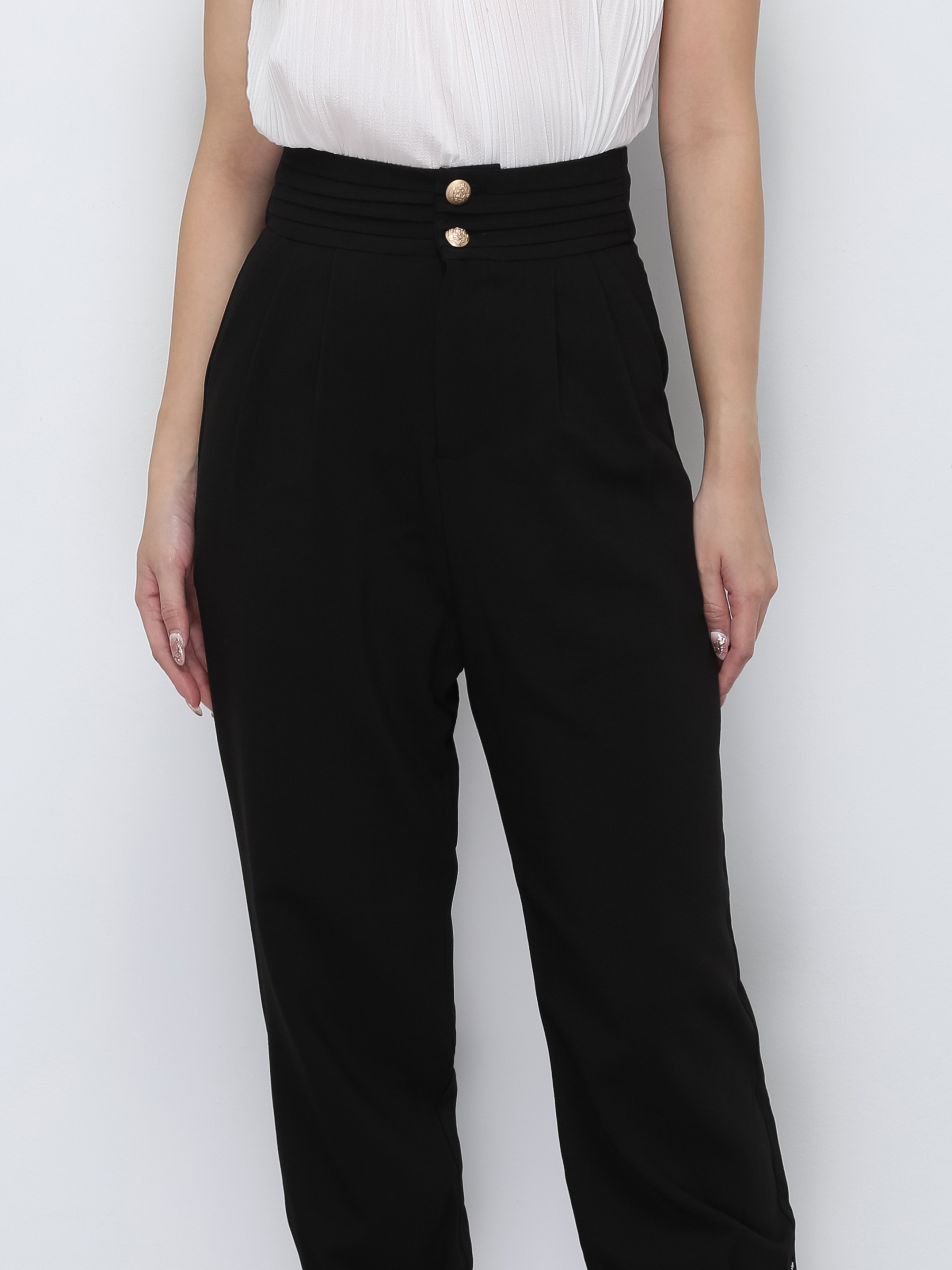 Front Button Pleated Long Pant 29786