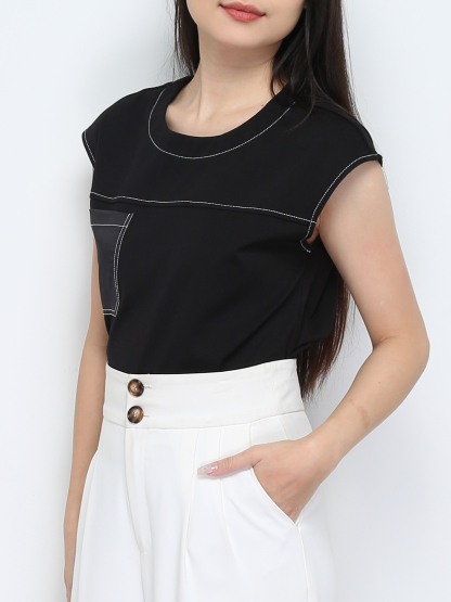 Sleeveless Back Zip Top 28842