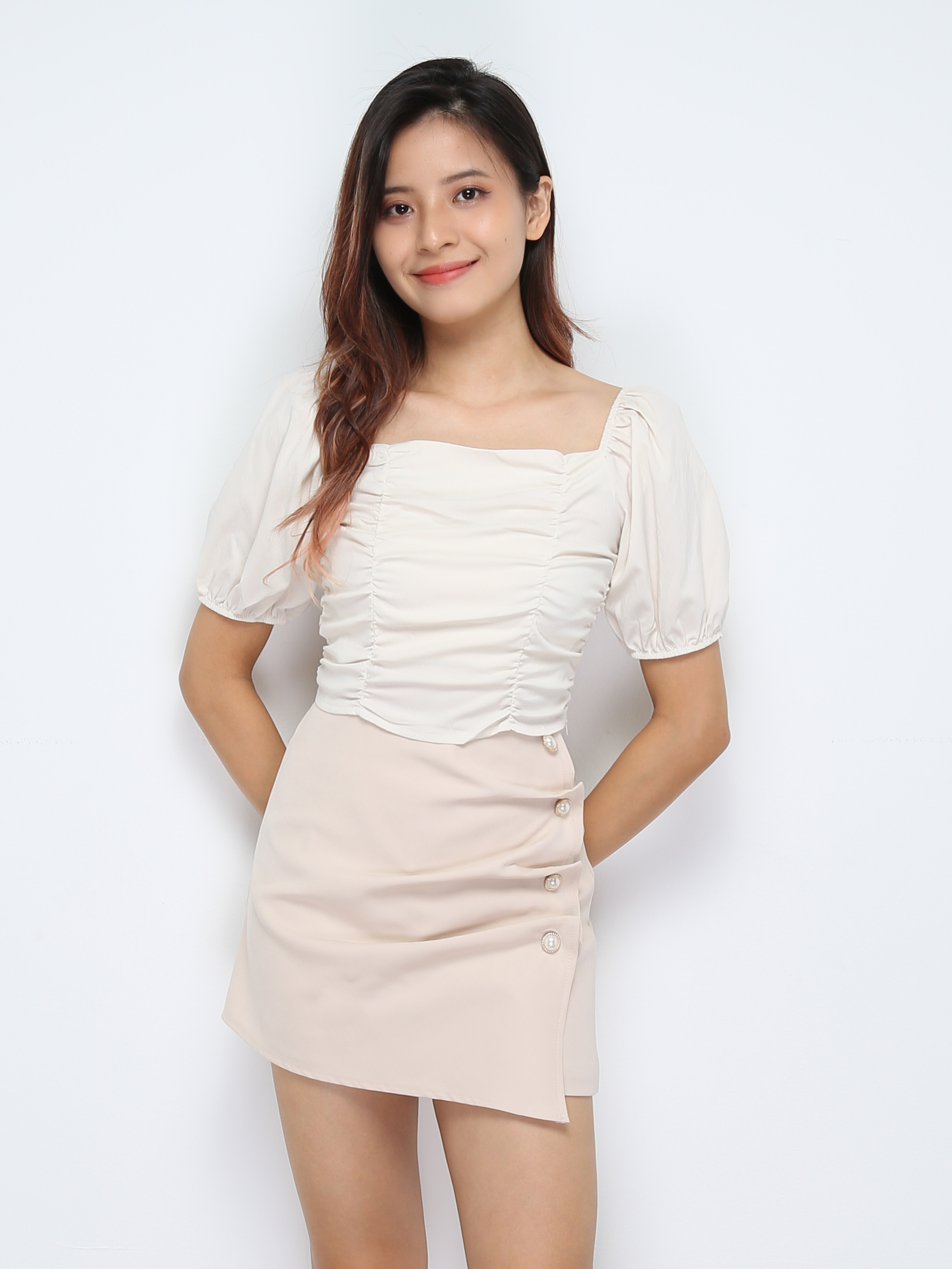 Short Sleeve Pleated Top 28857