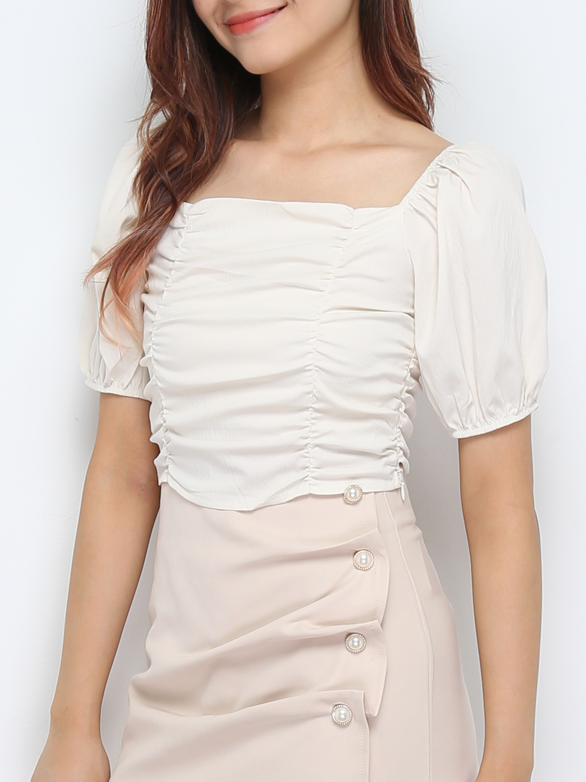 Short Sleeve Pleated Top 28857