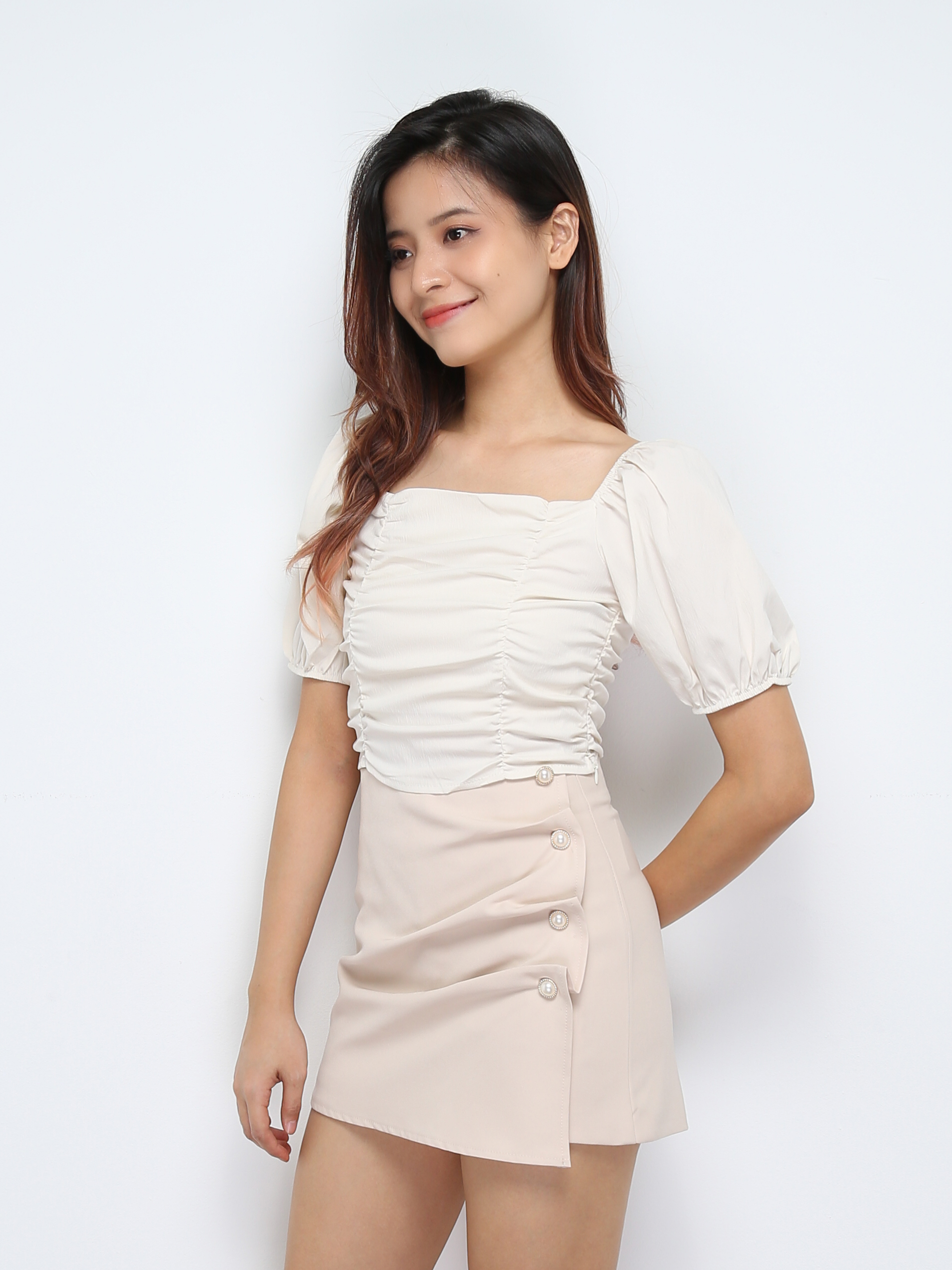 Short Sleeve Pleated Top 28857