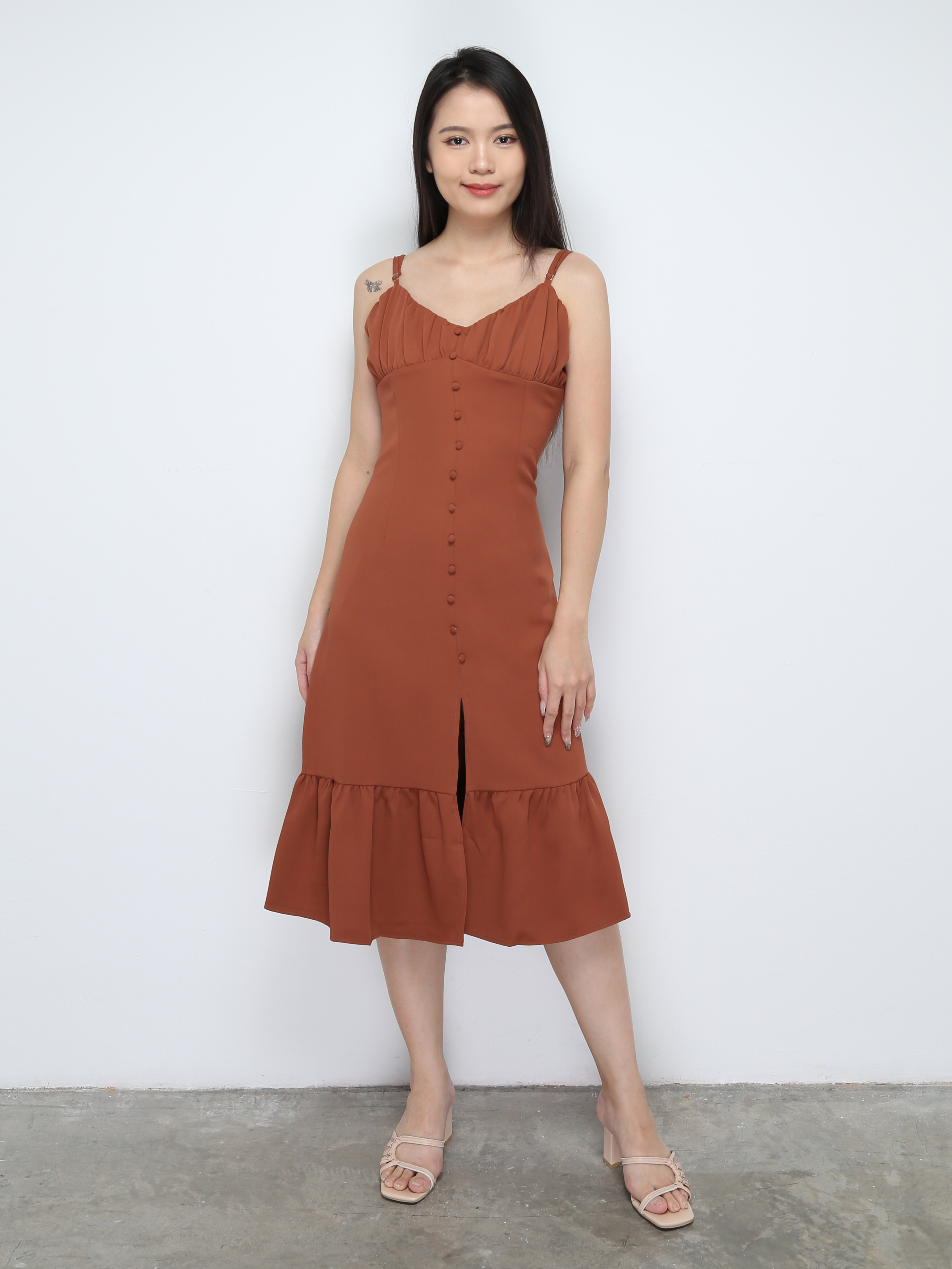 Sleevelesss With Front Split Dress 28975