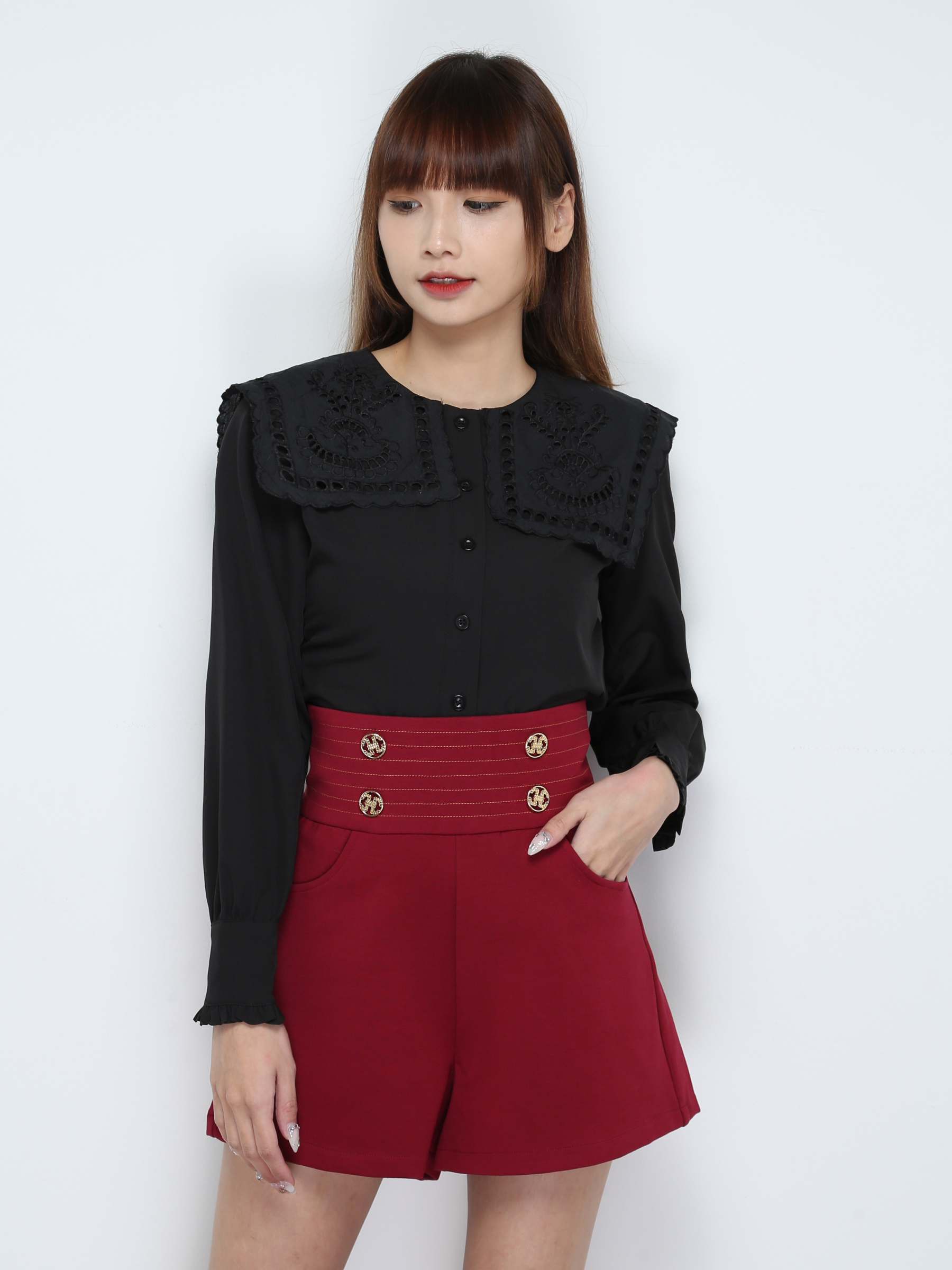 Eyelet Collar Blouse 28988