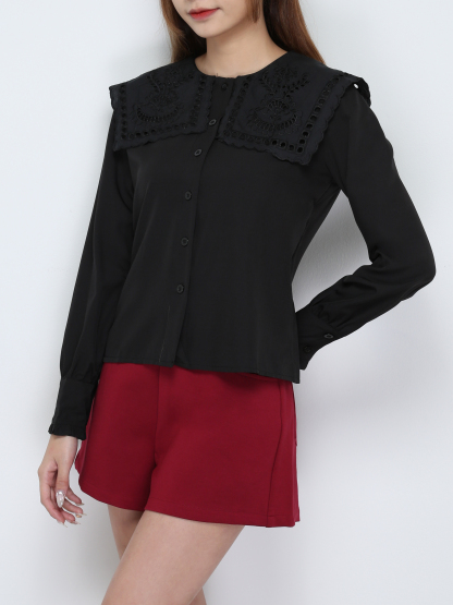 Eyelet Collar Blouse 28988