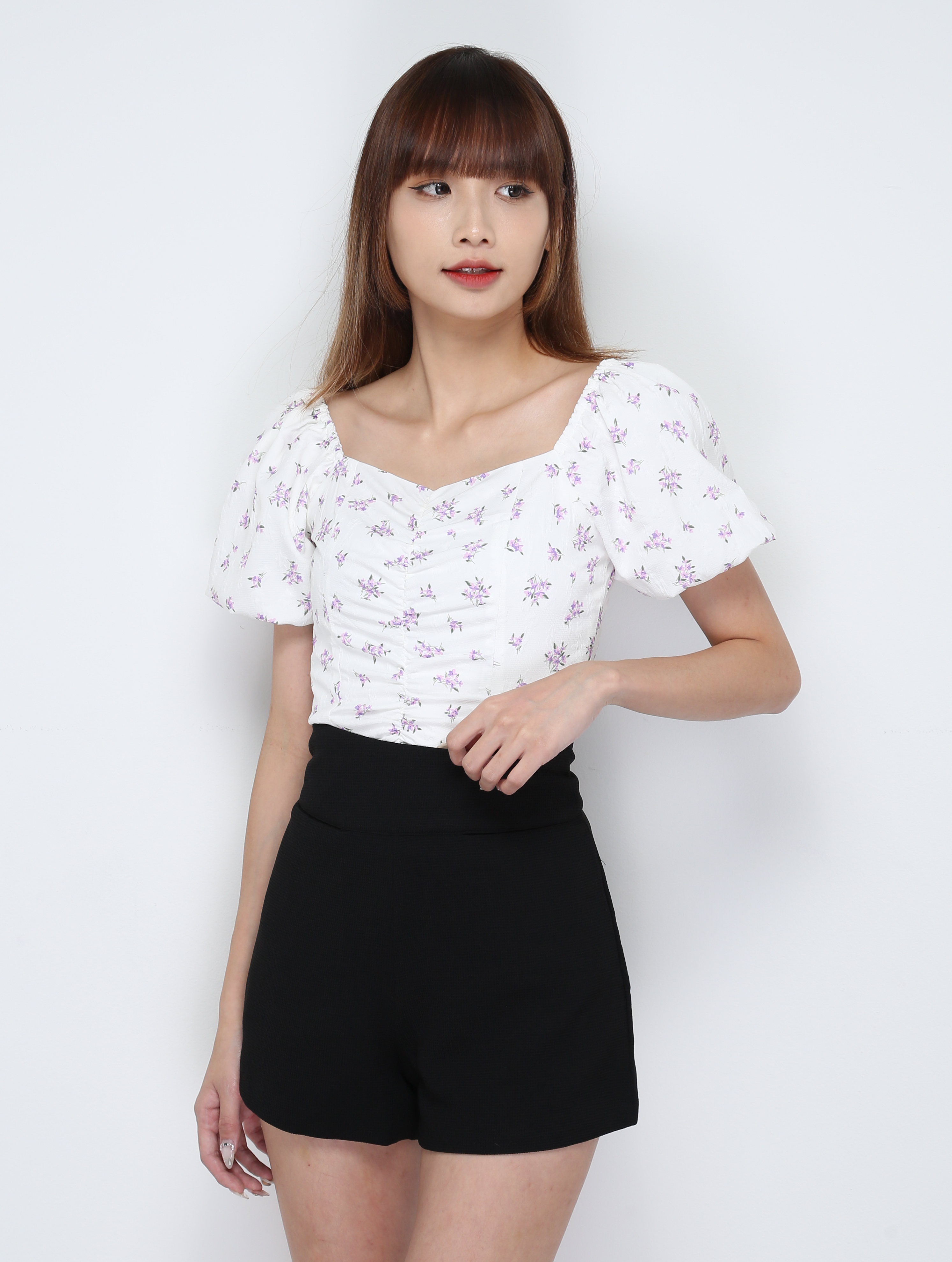 Puff Sleeve Floral Top 28996