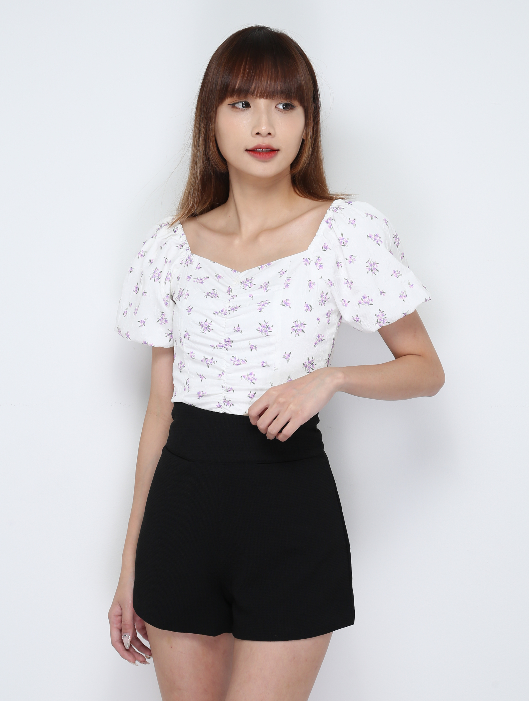 Puff Sleeve Floral Top 28996