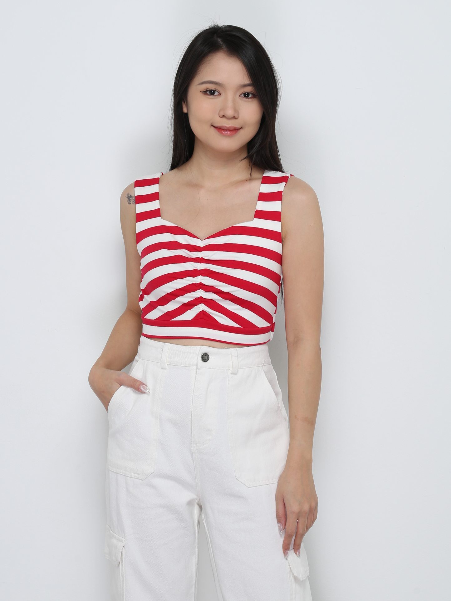 Sleeveless Strippe Top 29007