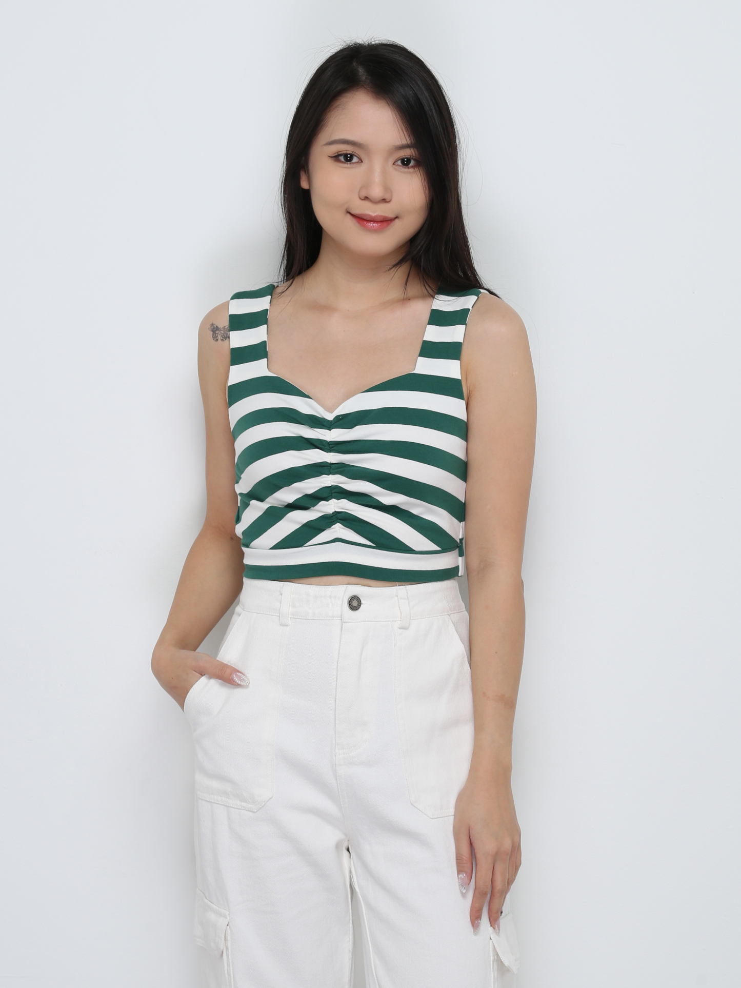 Sleeveless Strippe Top 29007