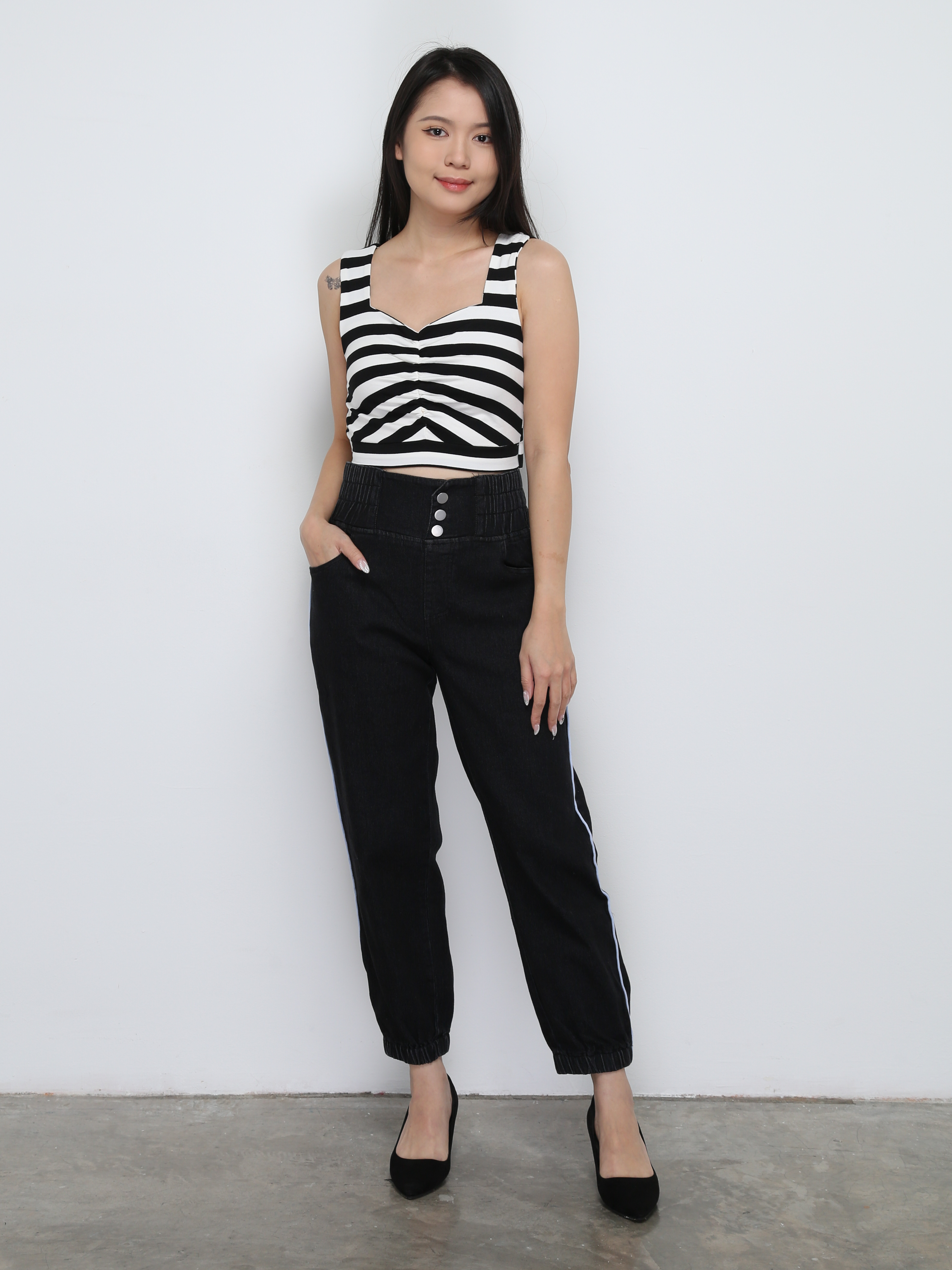 Sleeveless Strippe Top 29007