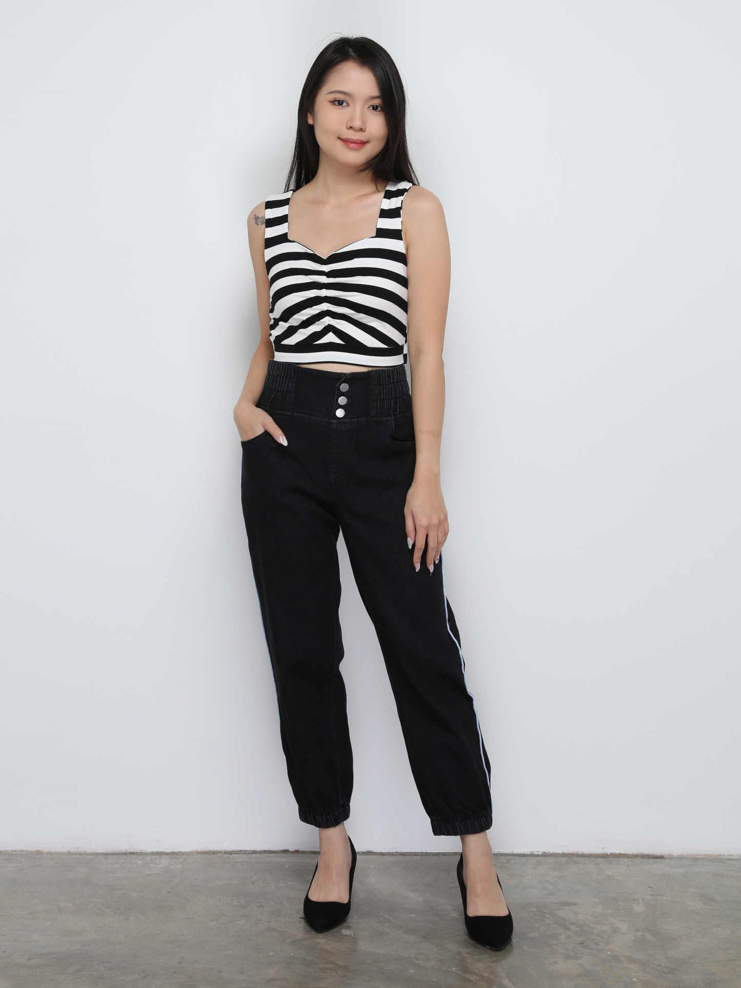 Sleeveless Strippe Top 29007