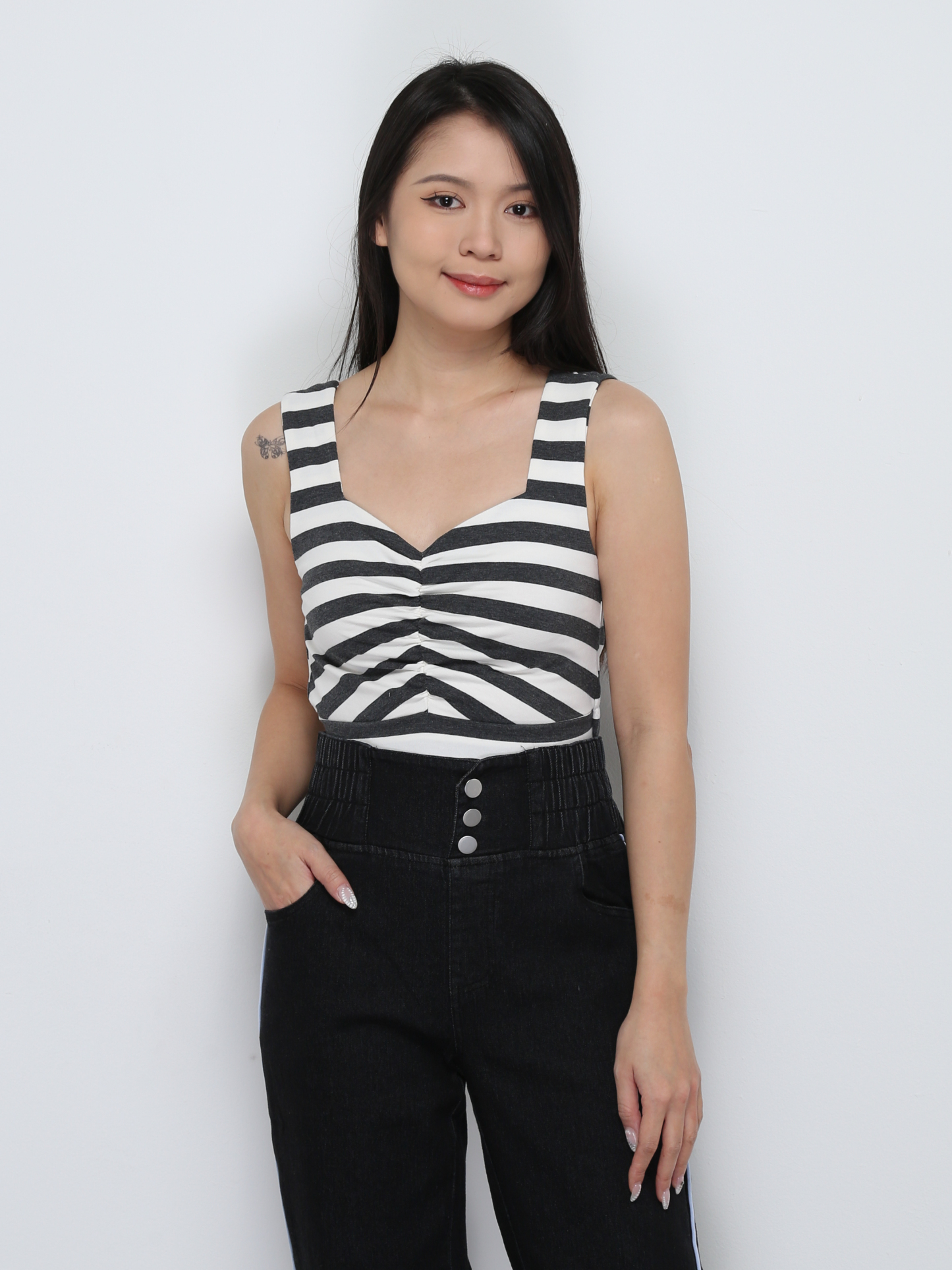 Sleeveless Strippe Top 29007