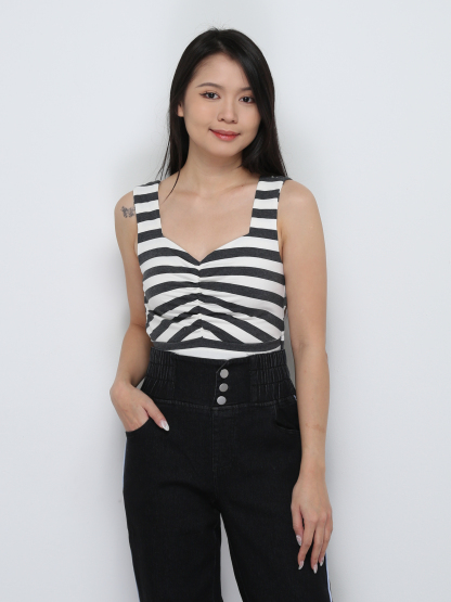 Sleeveless Strippe Top 29007