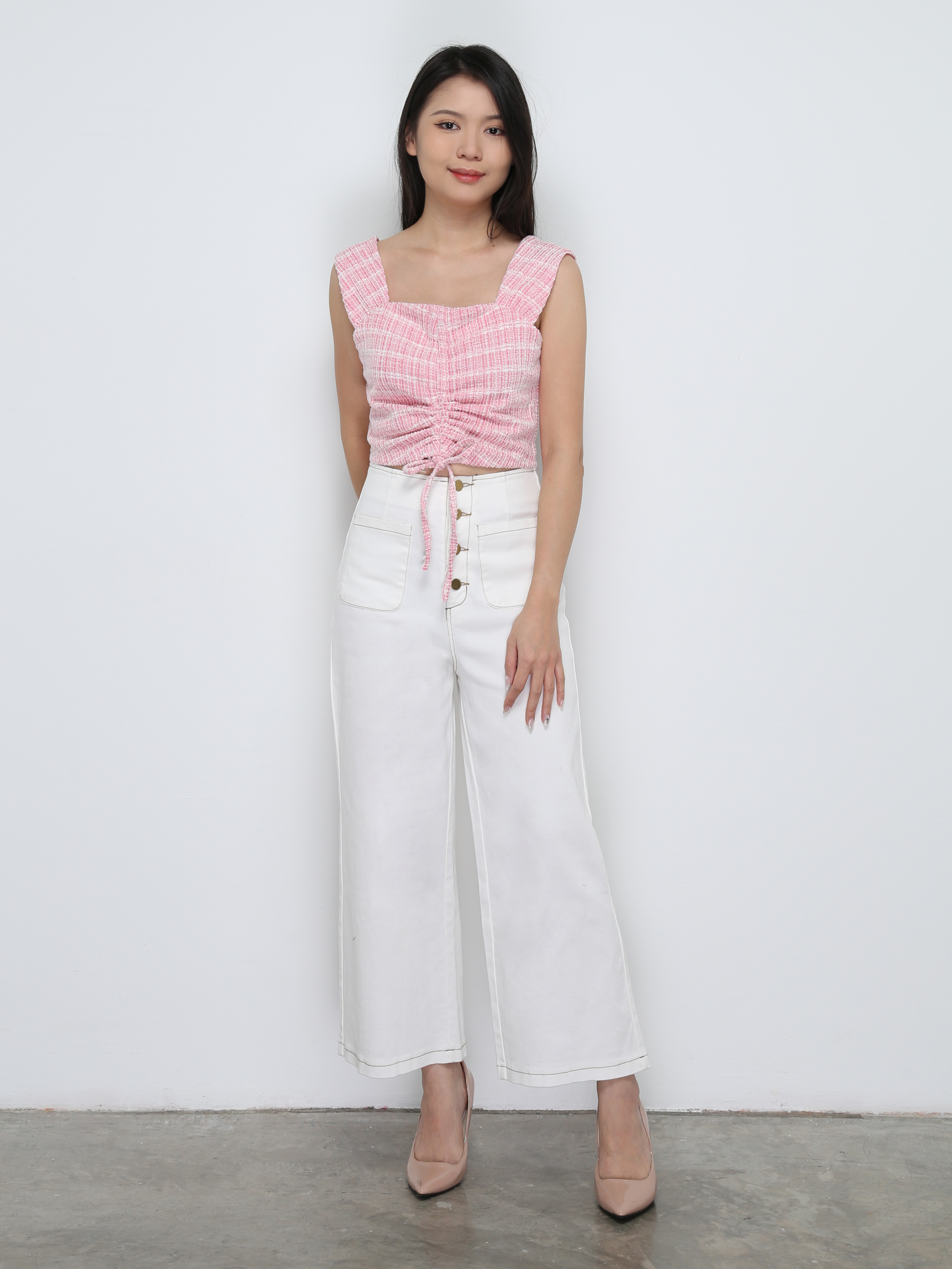 Sleeveless Front Drawstring Top 29019