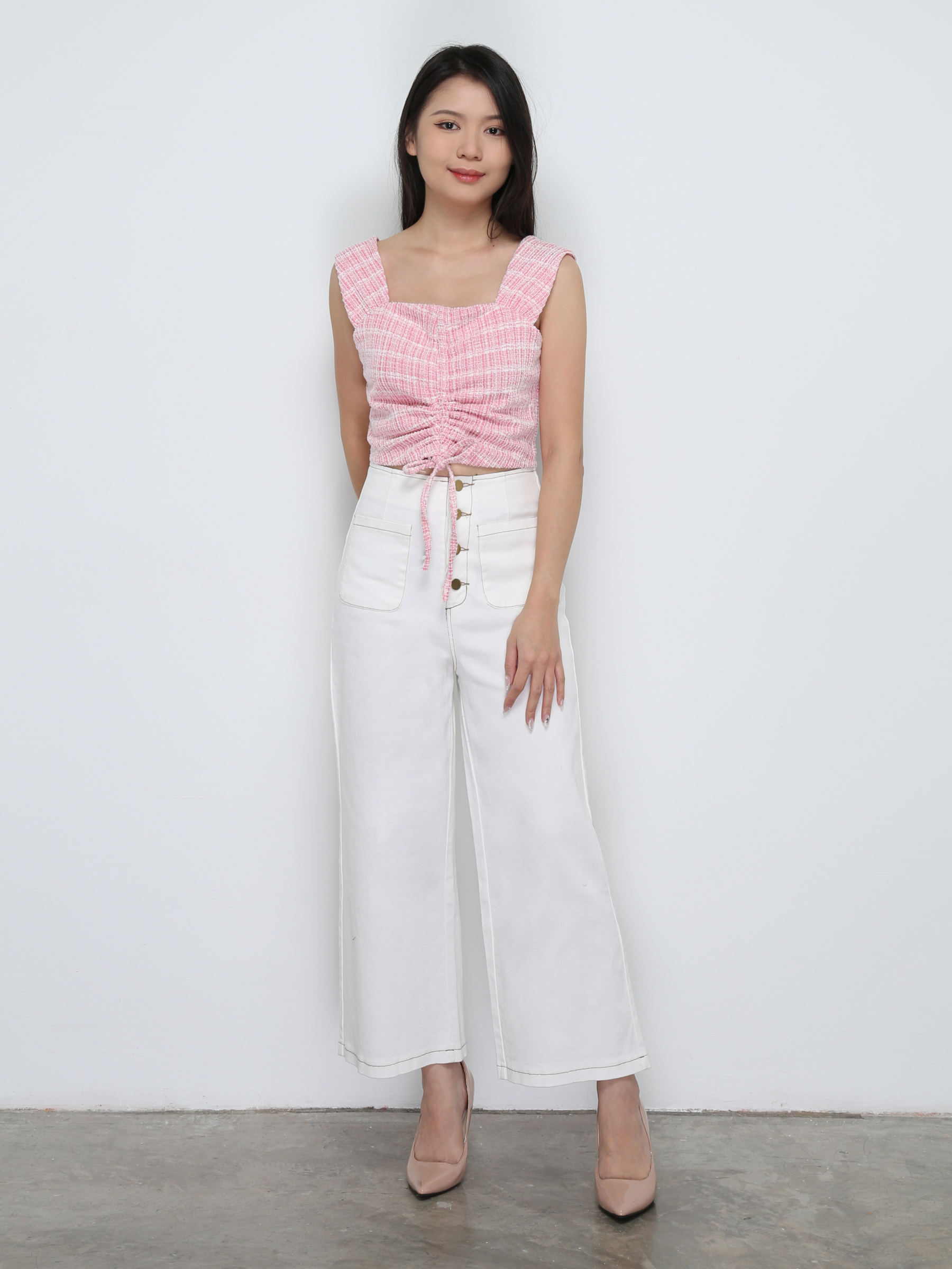 Sleeveless Front Drawstring Top 29019