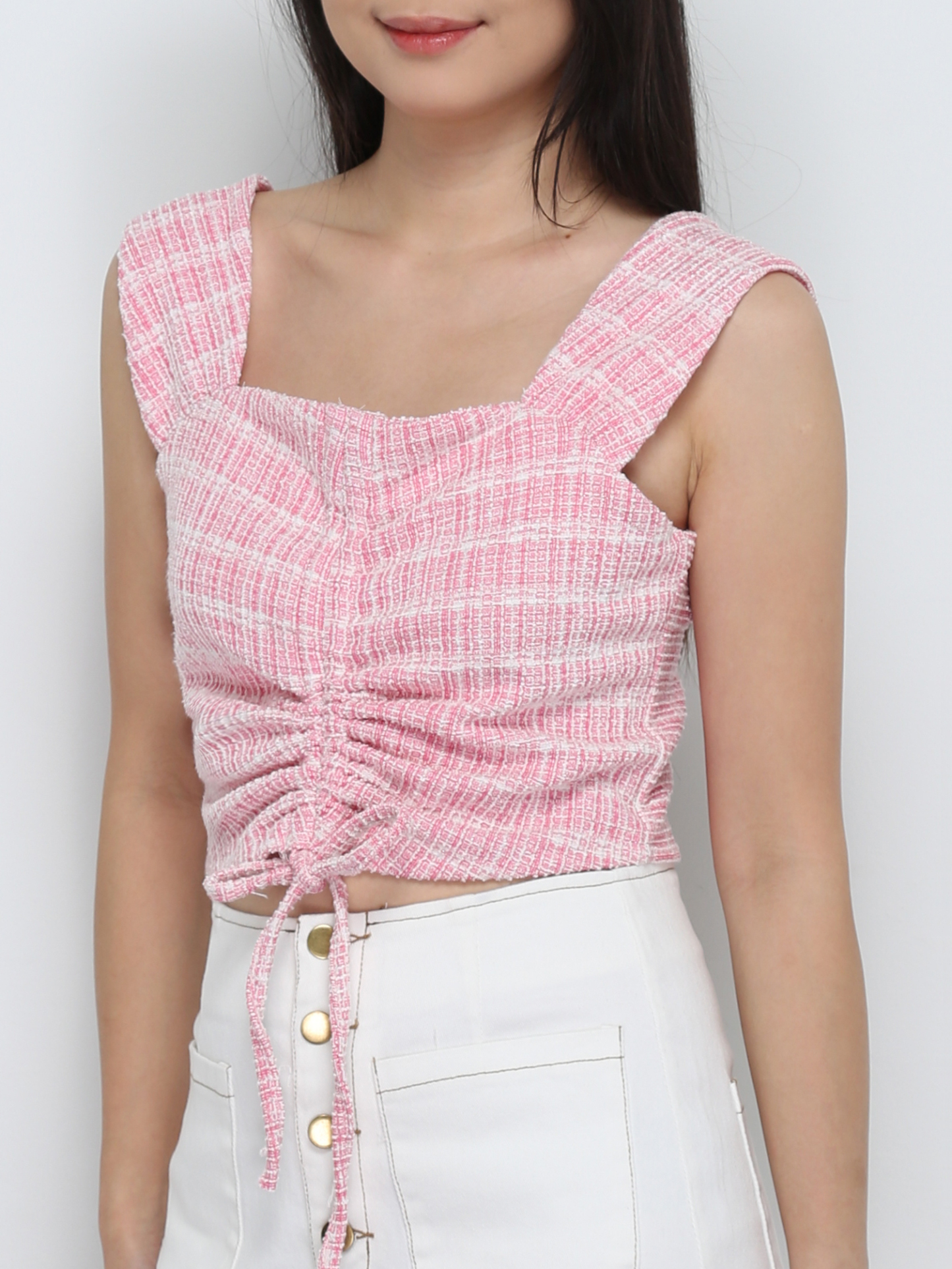 Sleeveless Front Drawstring Top 29019
